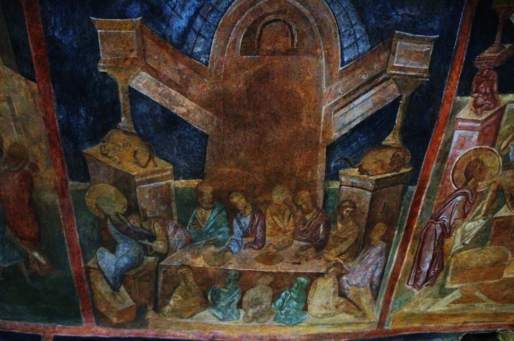 Eine der Fresken der Kirche - hier das Abendmahl Jesu mit seinen Jüngern.